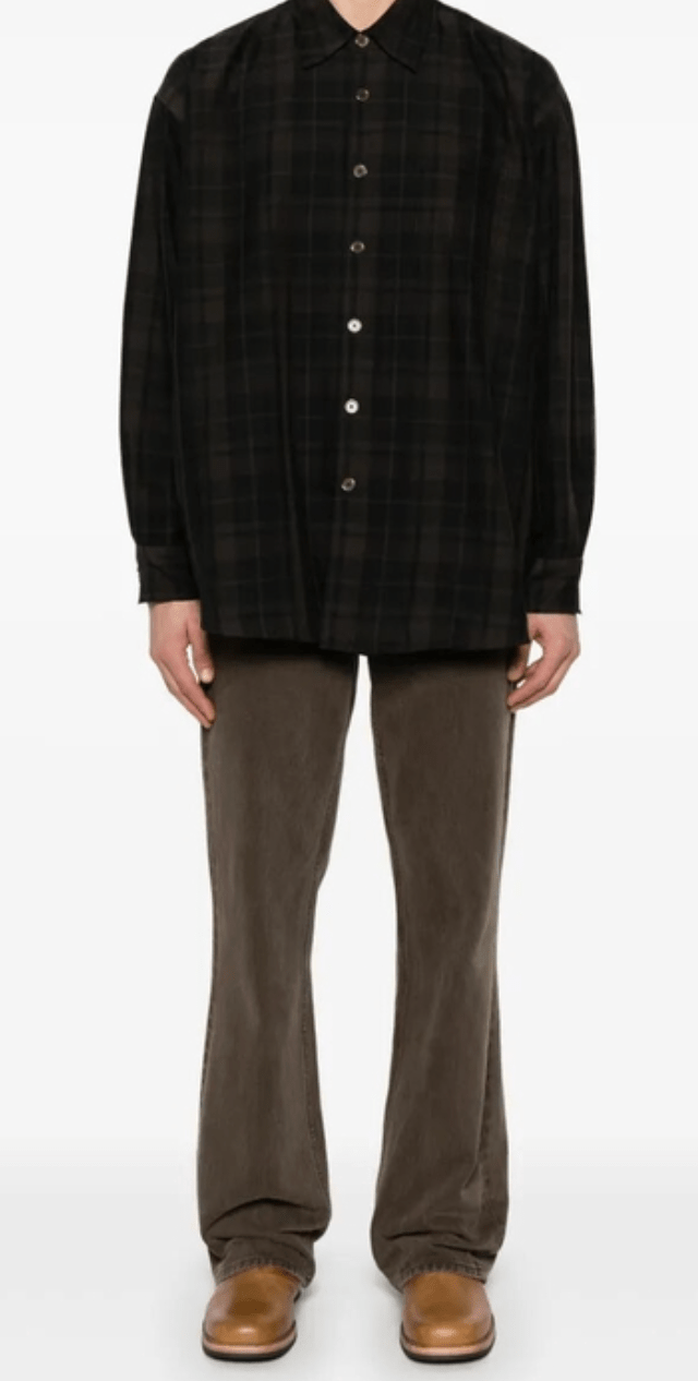 BORROWED SHIRT BLACK SHEER SHADOW CHECK