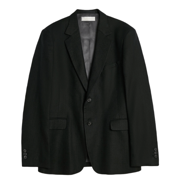 CEREMONY BLAZER COAL BLACK LINK STRIPE WEAVE