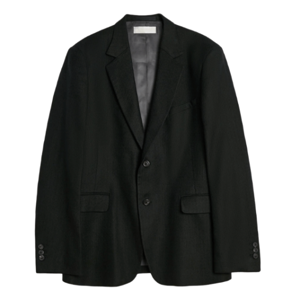 CEREMONY BLAZER COAL BLACK LINK STRIPE WEAVE