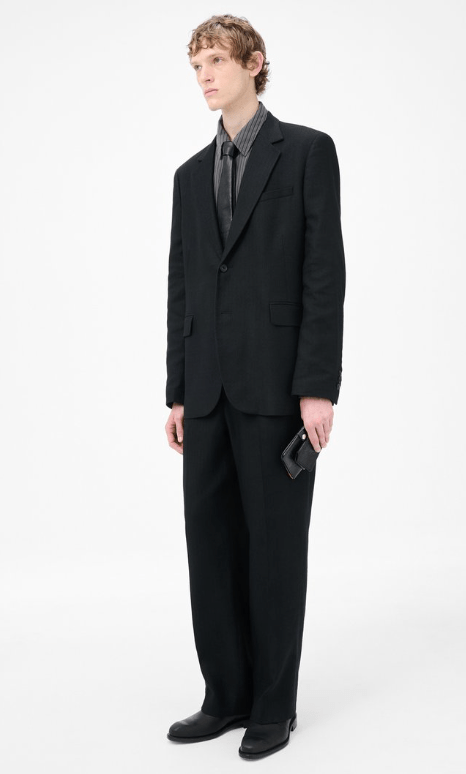 CEREMONY BLAZER COAL BLACK LINK STRIPE WEAVE