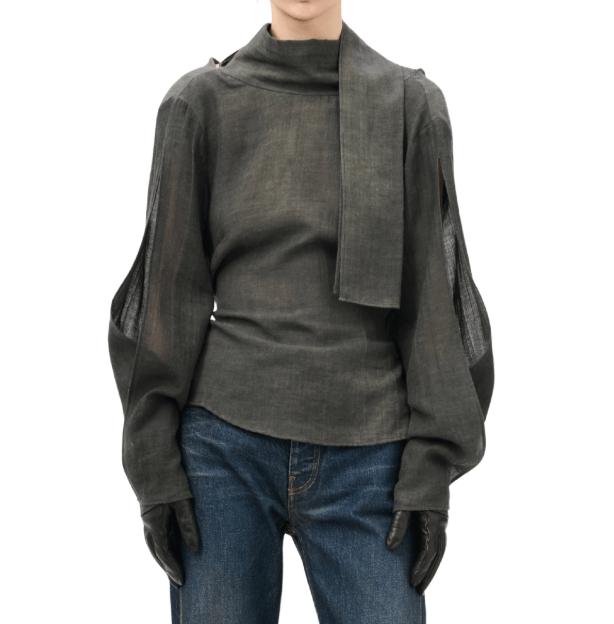 VIRTUOUS BLOUSE DARK CLOUD SPARSE COTTON WOOL