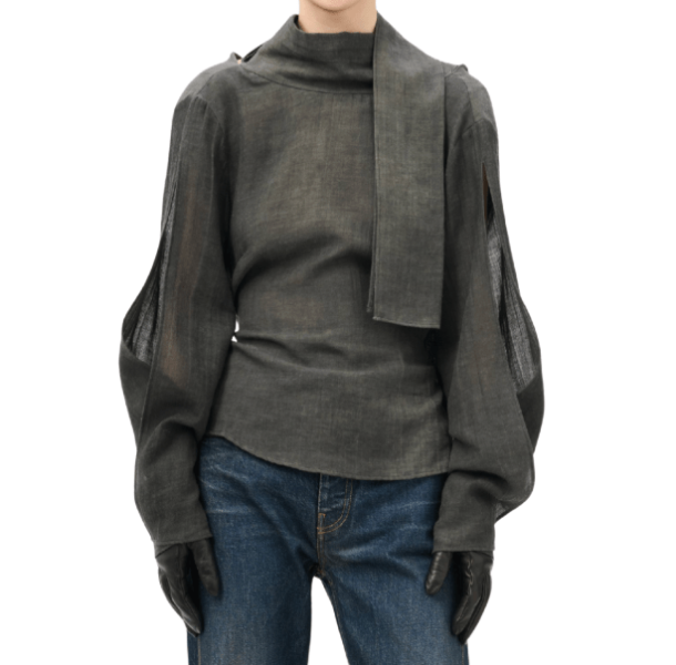 VIRTUOUS BLOUSE DARK CLOUD SPARSE COTTON WOOL