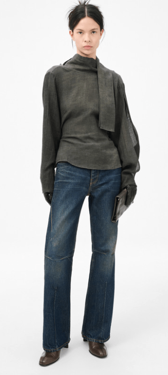 VIRTUOUS BLOUSE DARK CLOUD SPARSE COTTON WOOL