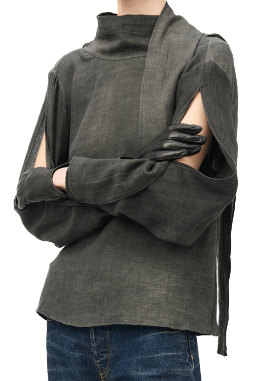 VIRTUOUS BLOUSE DARK CLOUD SPARSE COTTON WOOL