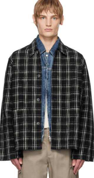 Our Legacy Men's Flannel Haven Jacket Black/White