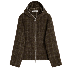 Full Zip Hood Dorf Check Hairy Wool 