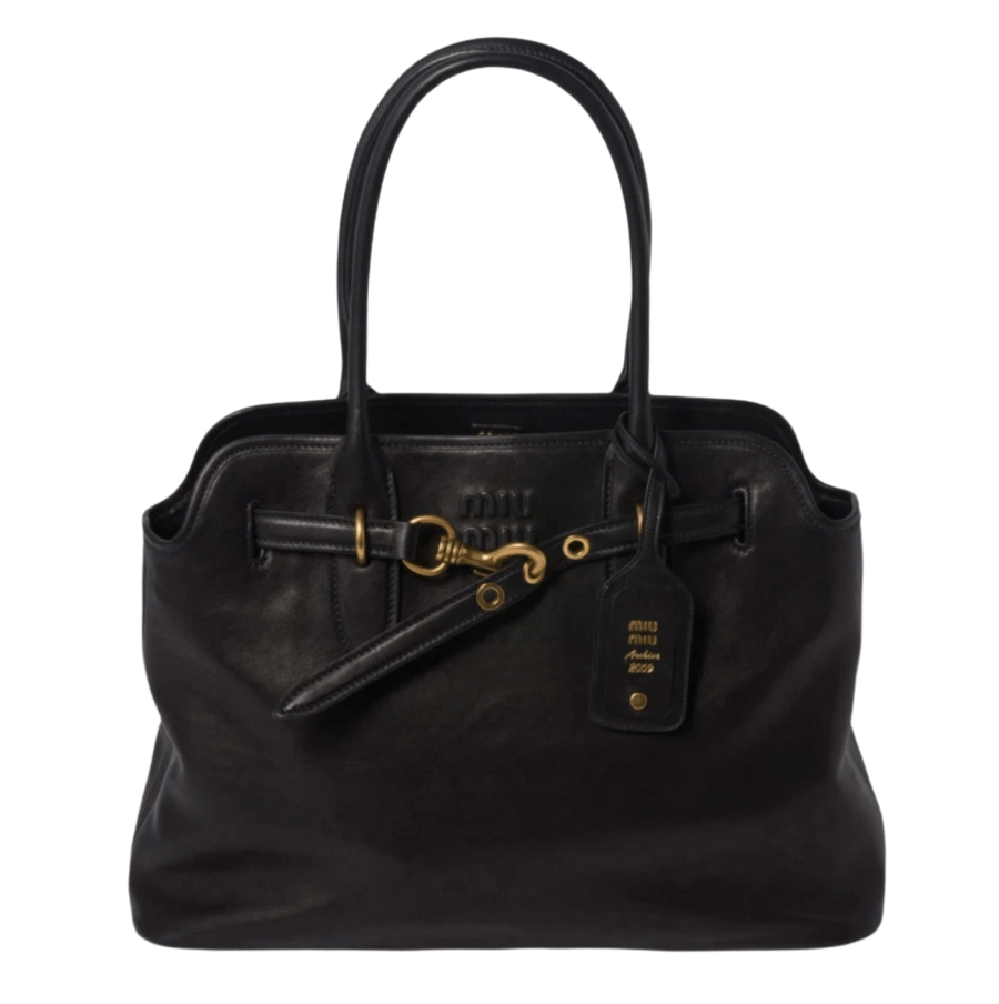 Miu Miu Aventure Nappa Leather Bag Black