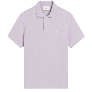 AMI de Coeur Oragnic Cotton Polo Shirt Lilac Off White
