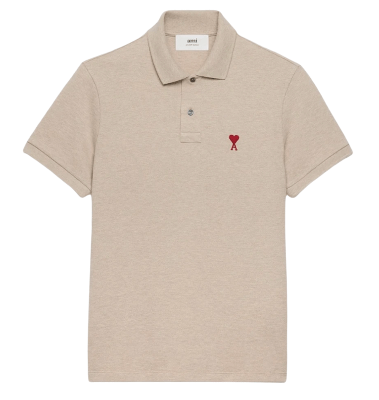 AMI de Coeur Polo Shirt Heather Light Beige