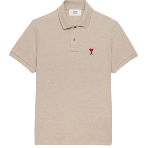 AMI de Coeur Polo Shirt Heather Light Beige