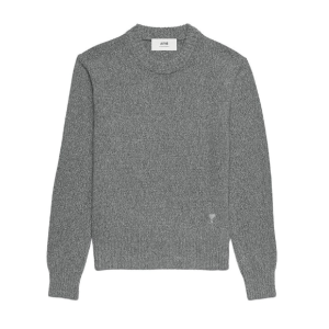 AMI Tonal de Coeur Crew Neck Sweater Heather Grey