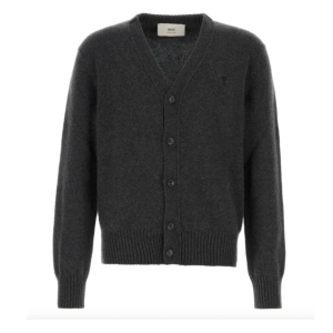 AMI de Coeur Cashmere Wool Cardigan Anthracite