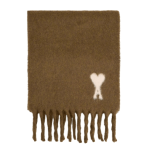AMI de Coeur Alpaca Oversized Scarf Grey White
