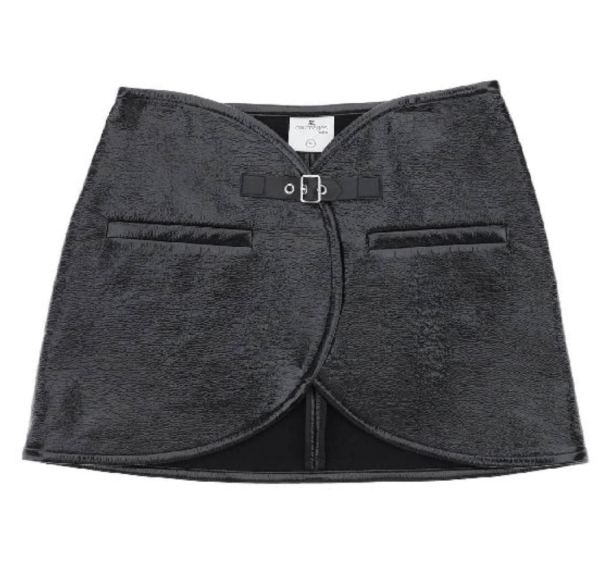 BLACK COURREGÈS ELLIPSE VINYL MINI SKIRT