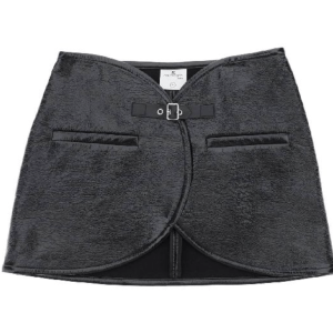 BLACK COURREGÈS ELLIPSE VINYL MINI SKIRT
