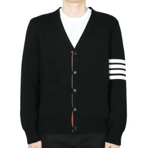 Thom Browne Milano Stitch 4-Bar Cardigan Black
