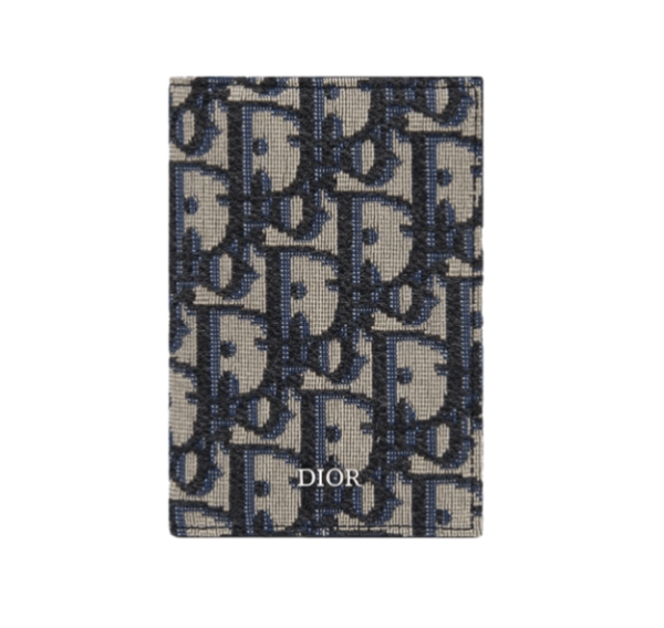 Dior Bi-Fold Card Holder Beige & Black Dior Oblique Jacquard