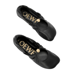 Pebble Soft ballerina in nappa lambskin BLACK