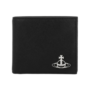 Vivienne Westwood Saffiano Logo Leather Bi-Fold Wallet Black