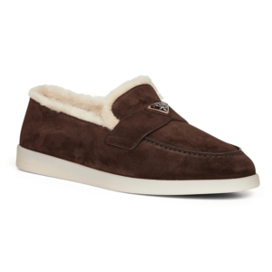 Prada Suede Shearling Loafers 