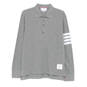 Thom Browne Classic Pique 4-Bar Polo Medium Grey