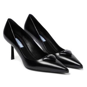 Prada logo-plaque pointed-toe Pumps