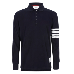 Thom Browne Classic Pique 4-Bar Polo Navy