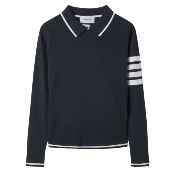 THOM BROWNE 4 Bar collar knitwear - Navy