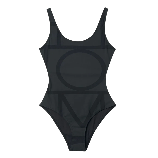Monogram One-Piece Swimsuit – Black