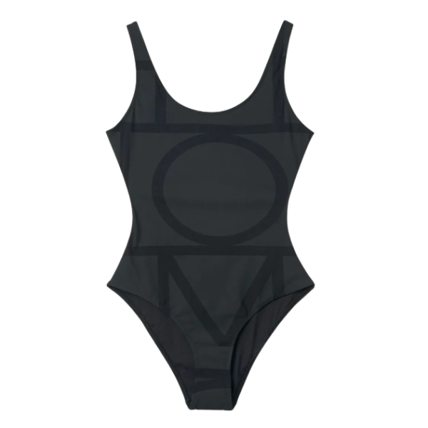 Monogram One-Piece Swimsuit – Black
