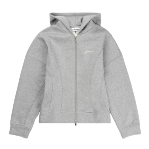 GANNI Heavy Fleece Zip-Up Hoodie - Paloma Melange