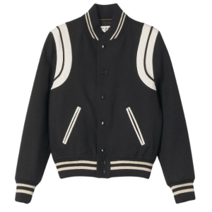 (W) Saint Laurent Teddy Jacket in Wool Black