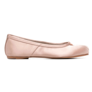 (W) Maison Margiela Satin Tabi Ballerina Shoes Dusty Rose