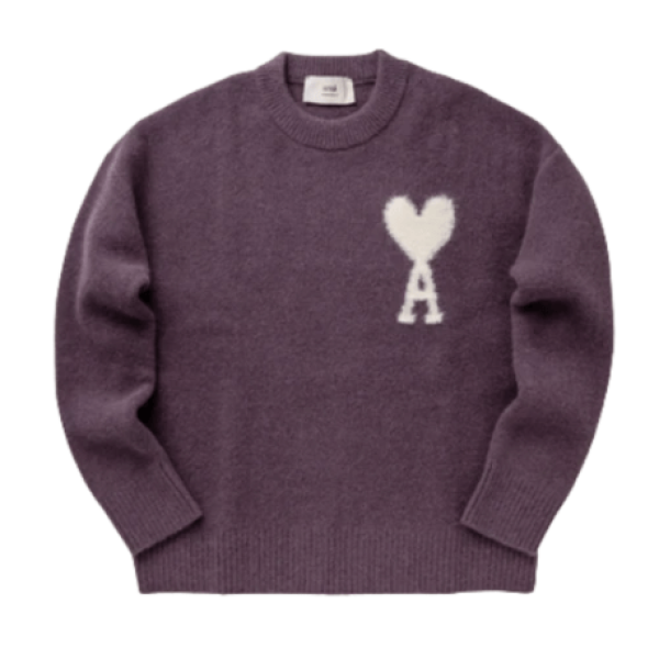 AMI de Coeur Crewneck Sweater Lilac Off White