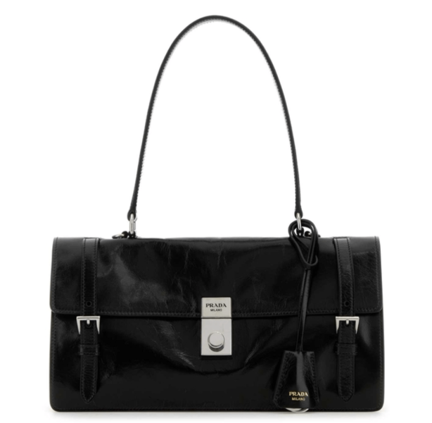 Prada Medium Leather Handbag Black