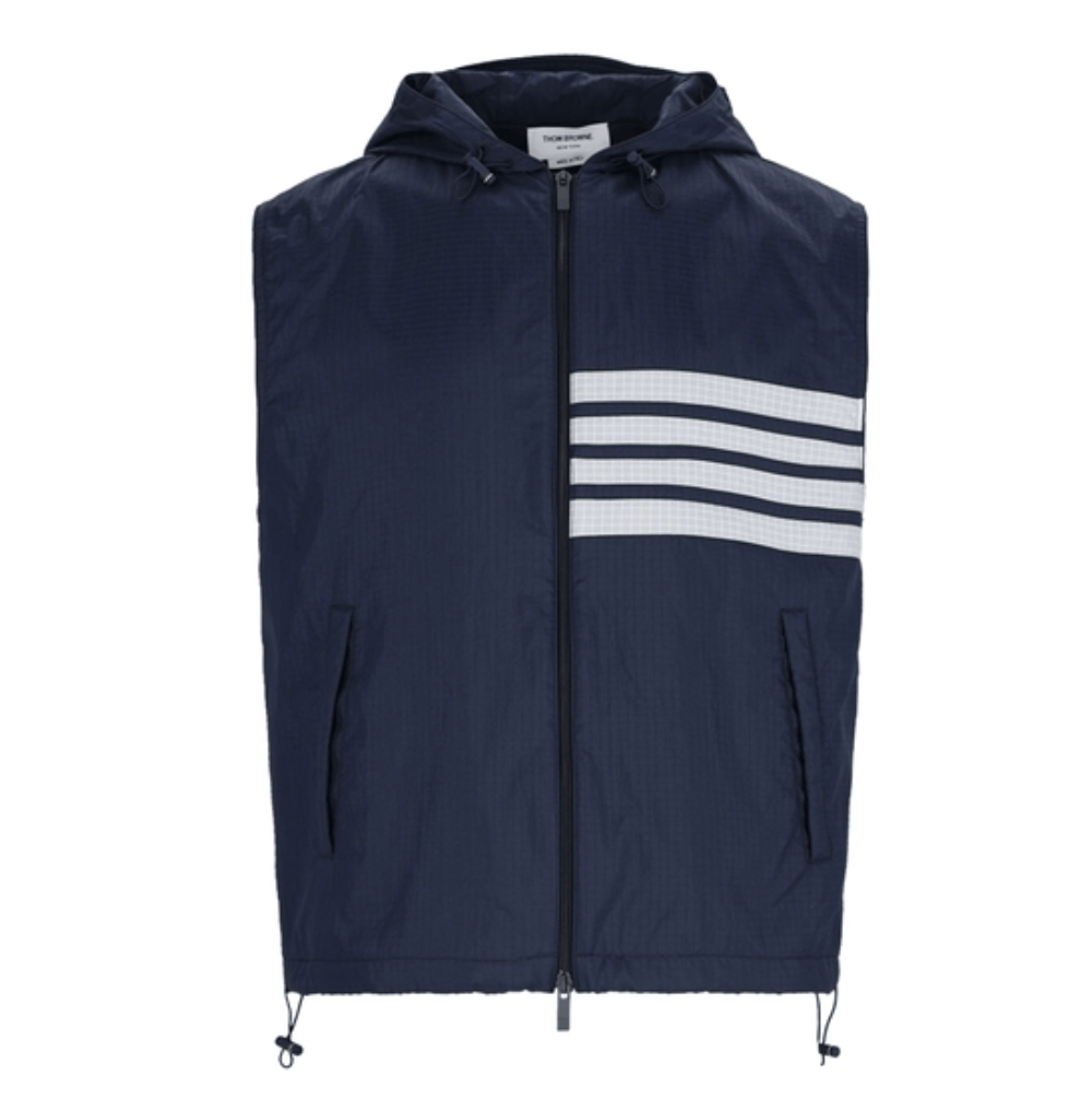 Thom Browne 4-Bar Stripe Ripstop Hooded 