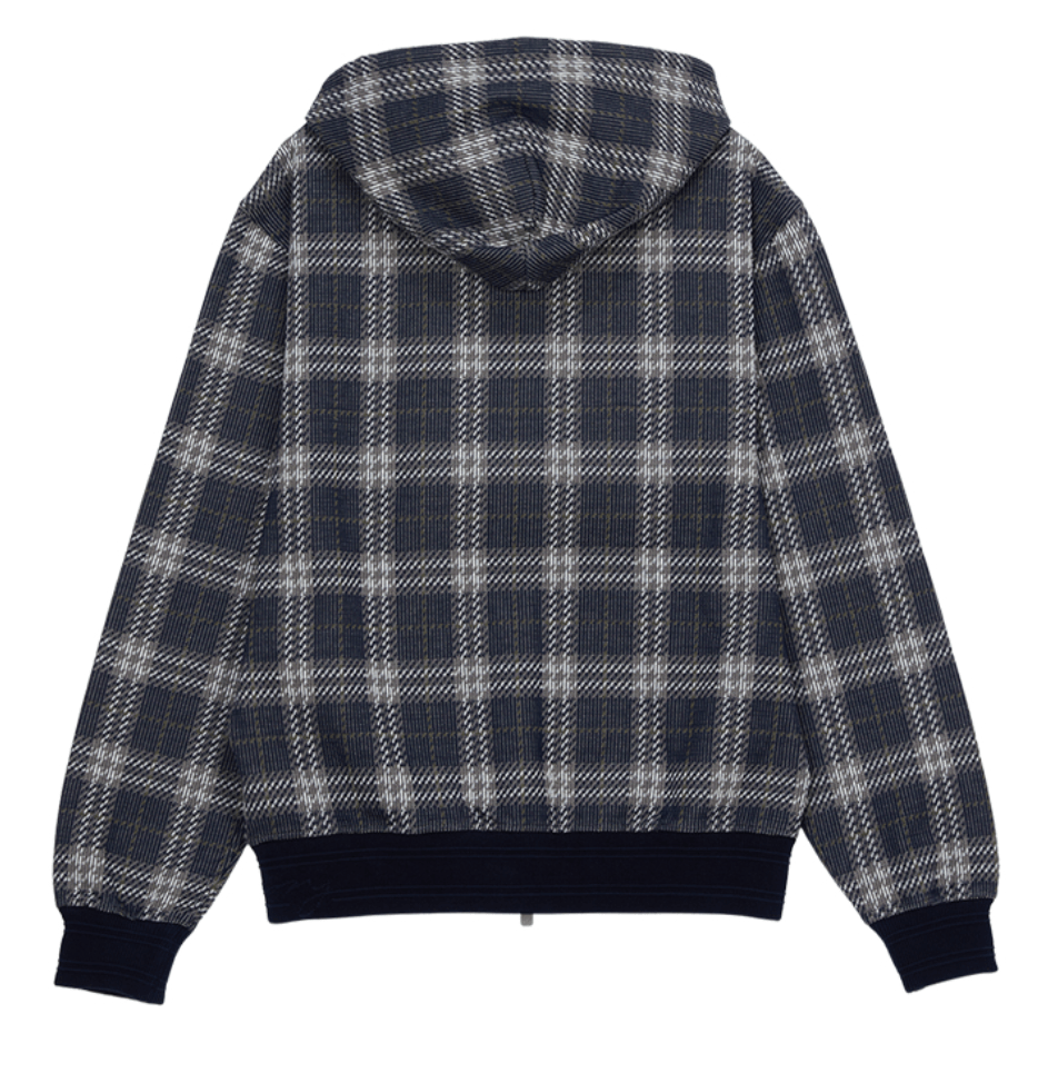Burberry Check Hood Zip Up Navy