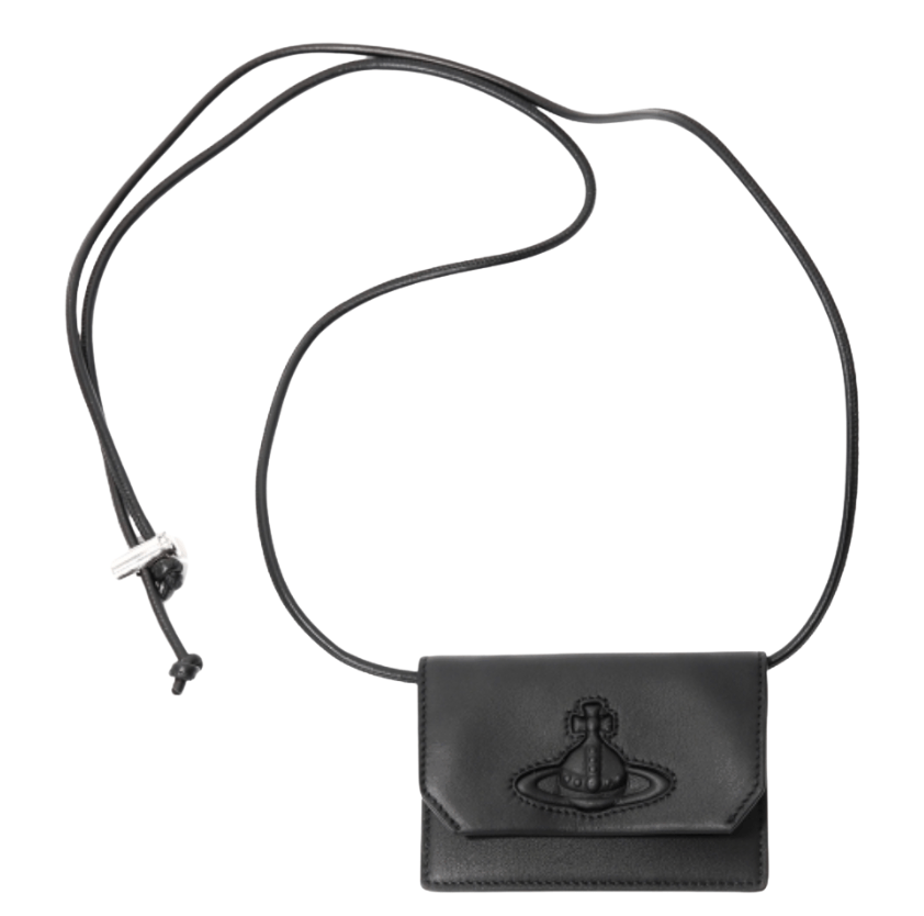 Vivienne Westwood Smooth Leather Strap Card Holder Black