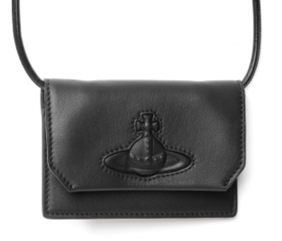 Vivienne Westwood Smooth Leather Strap Card Holder Black