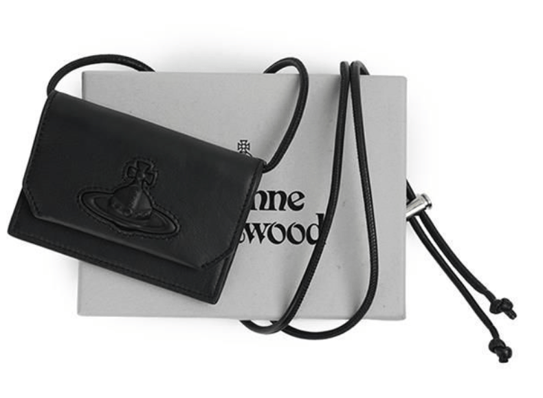 Vivienne Westwood Smooth Leather Strap Card Holder Black