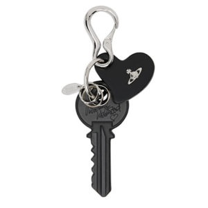 Vivienne Westwood: Black Leather Key & Heart Keychain 