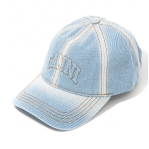 GANNI WASHED DENIM BASEBALL CAP