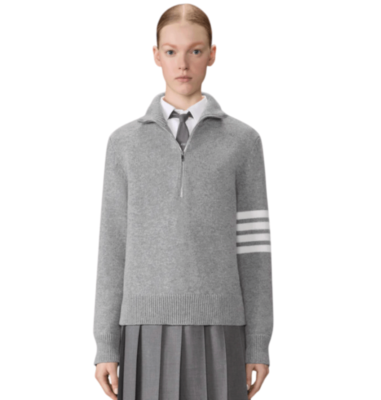 Jersey Stitch Merino Wool 4-Bar Pullover 