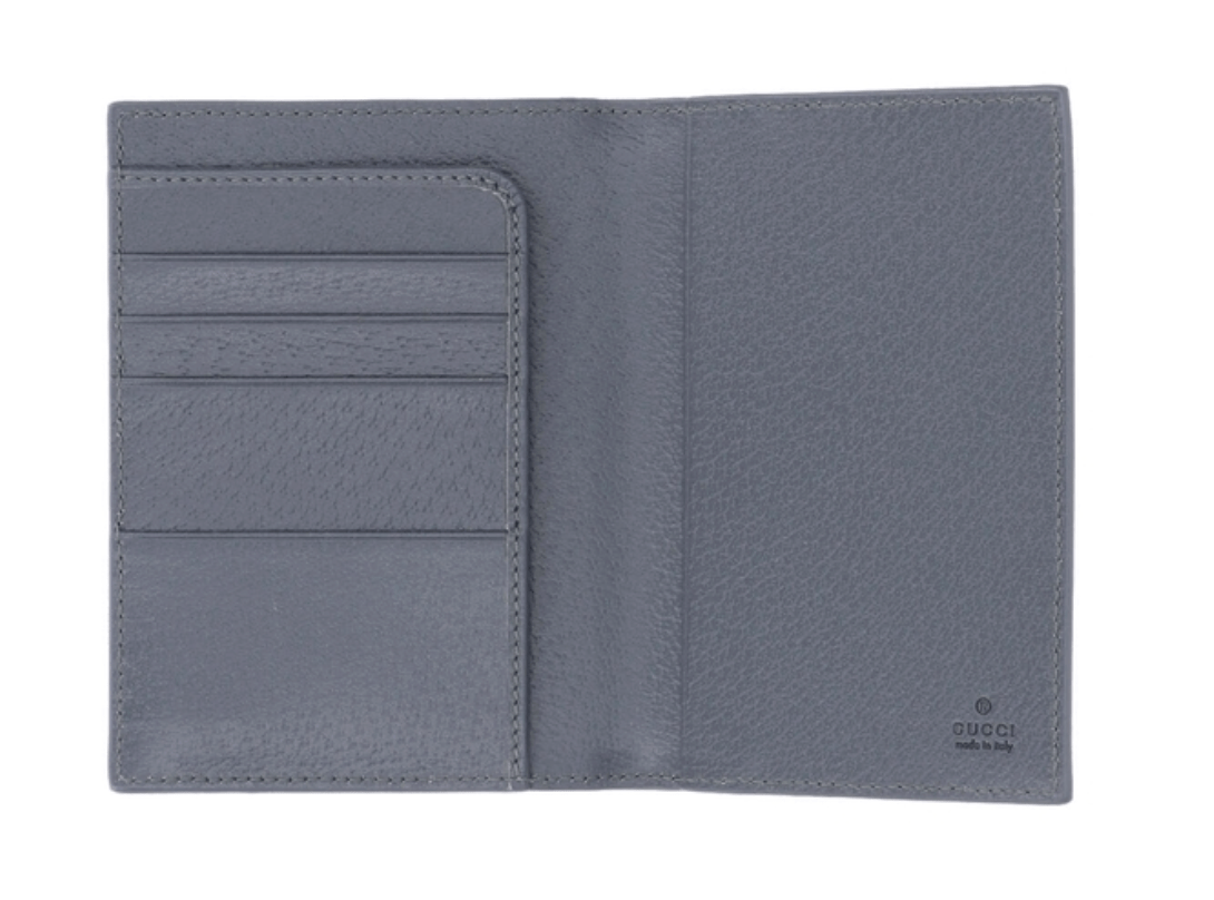 Gucci GG Passport Case With Grey Interior Black