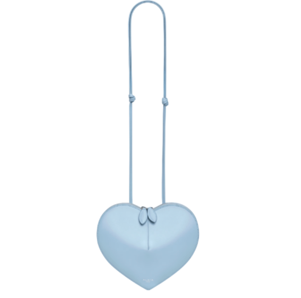 Coeur Heart Calfskin Shoulder Bag - blue