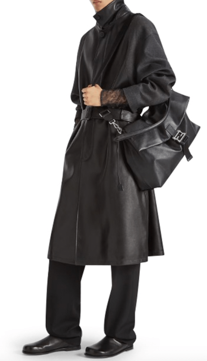 Fendi Flux Maxi Messenger Leather Black