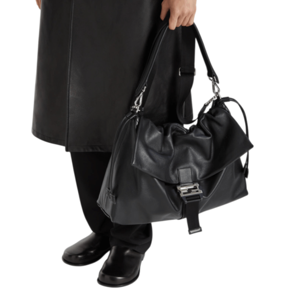 Flux Maxi Messenger Leather Black 