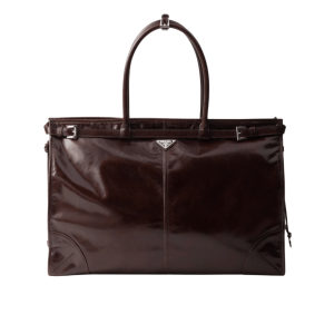 Brown Prada Bonnie Leather Tote Bag