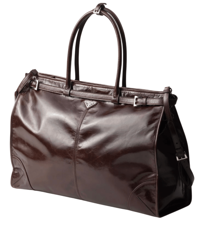 Brown Prada Bonnie Leather Tote Bag