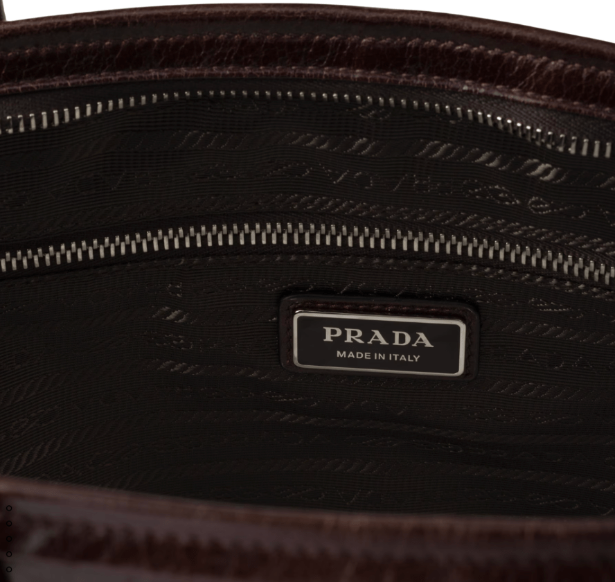 Brown Prada Bonnie Leather Tote Bag